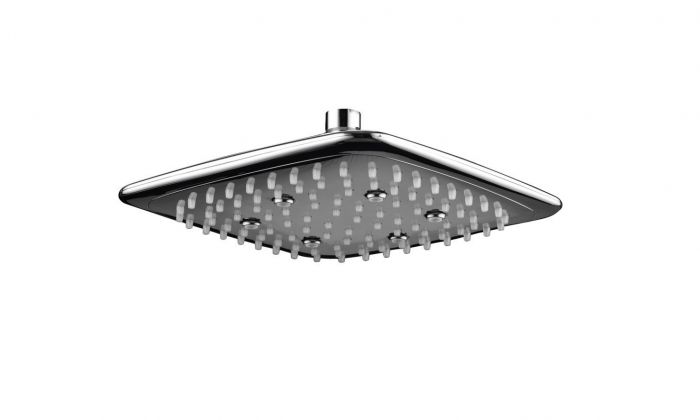 Soffione Doccia Quadrato Ultraslim TEXAS 20x20 Cm – Acciaio Inox Satinato, Adattabile A Parete O Soffitto