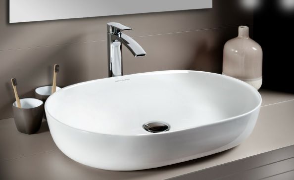 Lavabo in ceramica ovale da appoggio Diuk