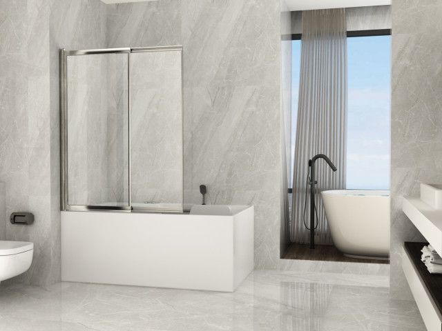 Parete per vasca da bagno box doccia sopravasca a nicchia soffietto in pvc  170cm