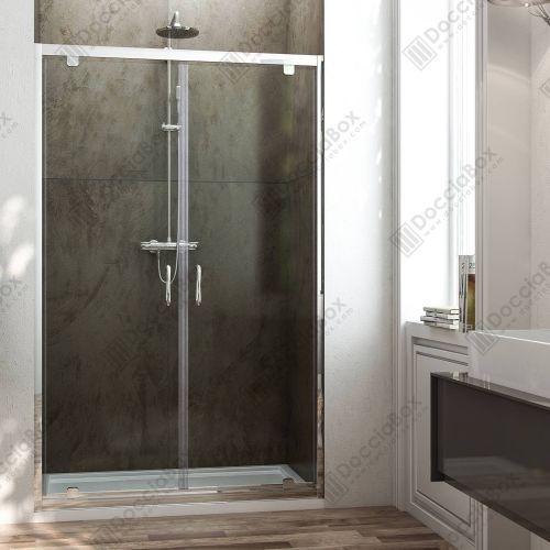 Porta doccia cristallo 6 mm apertura saloon a 2 battenti ... Porte in cristallo per doccia