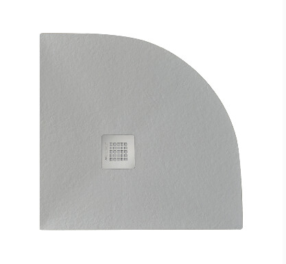 Piatto doccia Semicircolare raggio 55 in pietra SOLIDSTONE alto 2,4 cm - Grigio 7035