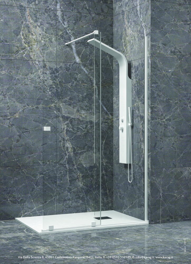 Scheda Box Porta Doccia Scorrevole Frameless Telaio BIANCO Cristallo 8mm H 200
