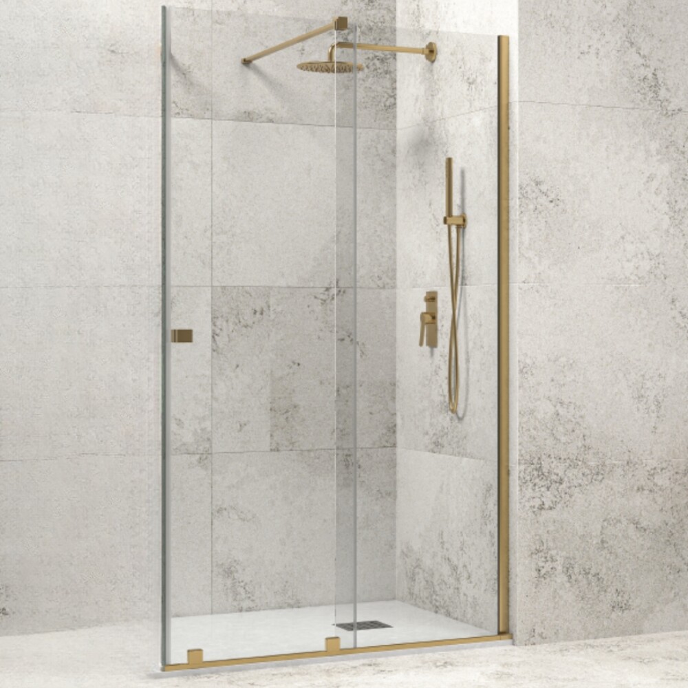 Scheda Box Porta Doccia Scorrevole Frameless Telaio ORO  Cristallo 8mm H 200