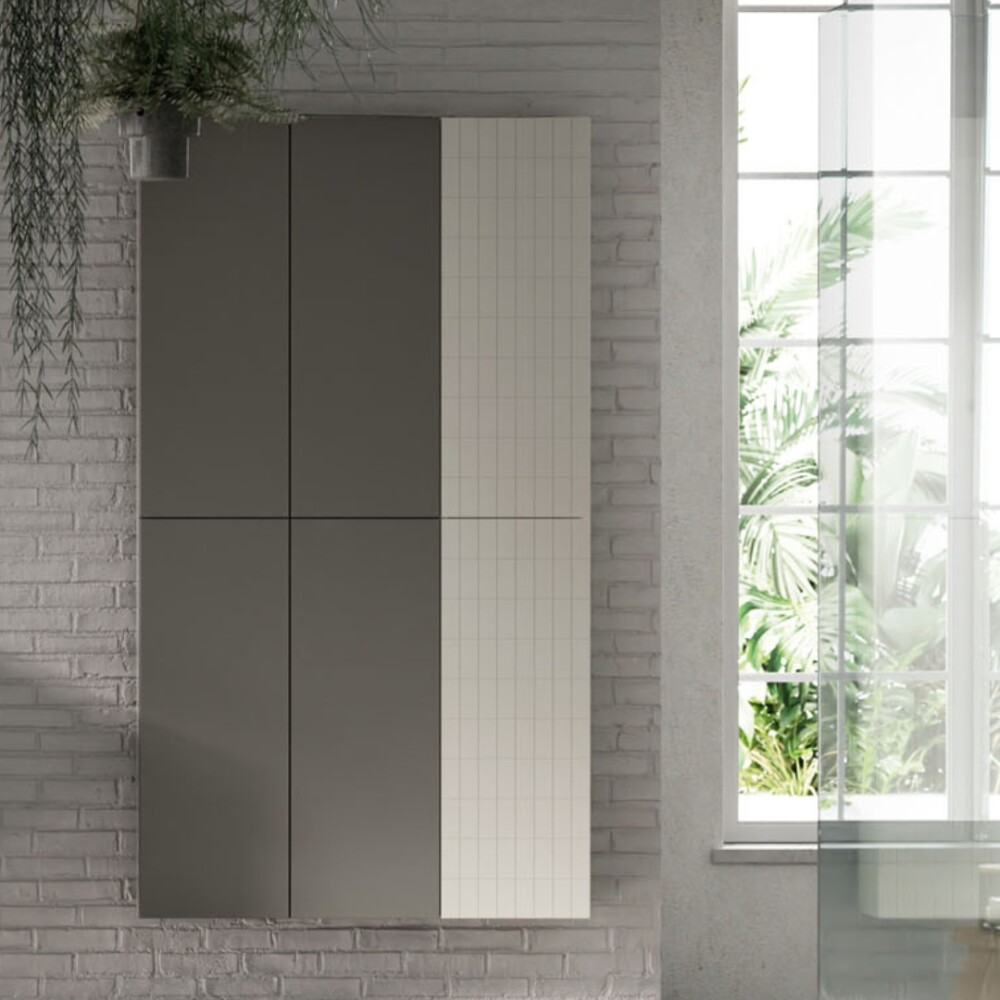 Colonna per Mobile Bagno Sospeso Pixel 04 Colore Verde Salvia e Bianco.