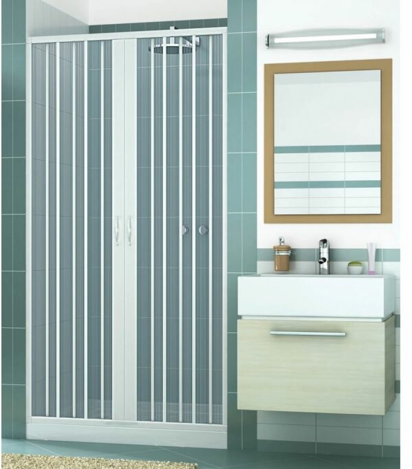 Scheda Box doccia a soffietto in PVC 1 lato apertura centrale. Realizzato su misura