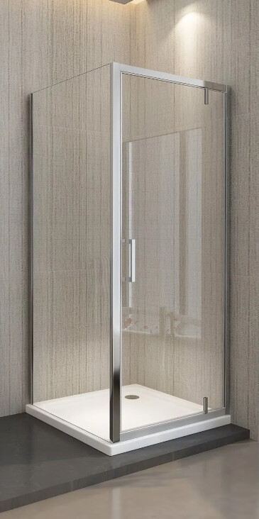 Scheda Box Doccia cristallo 8 mm Trasparente 2 lati 1 Fisso + 1 Porta Battente - Reversibile