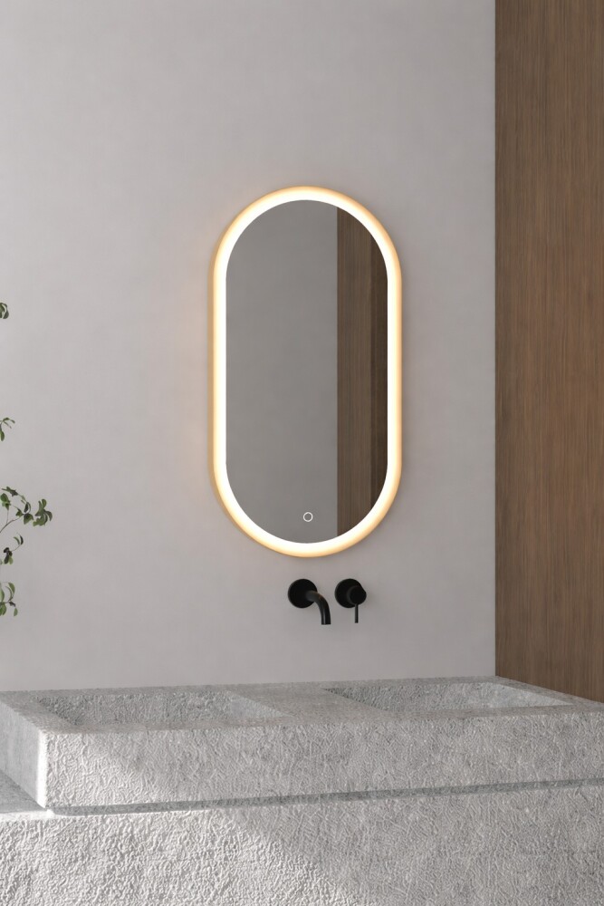 GEDY Specchio Bagno Rettangolare in Resina 55x60 cm colore Bianco