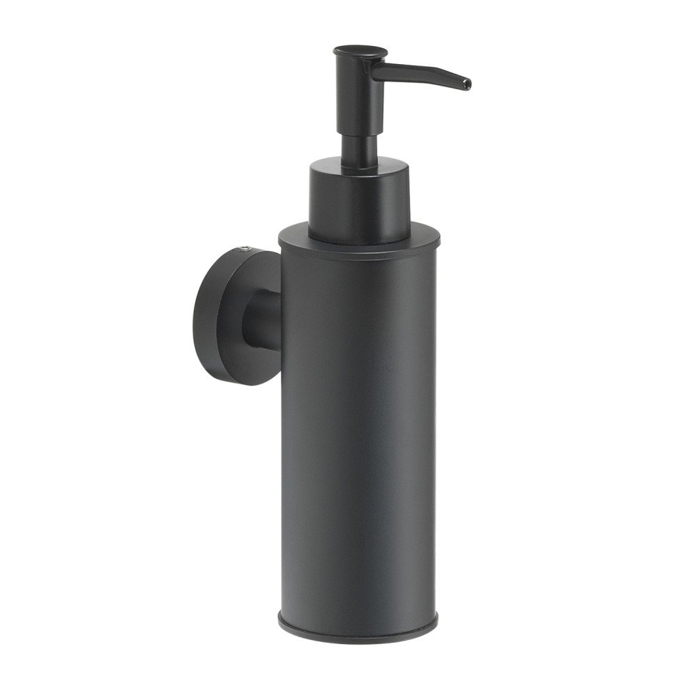 Gedy Distributore di Sapone Tondo 150 ml Seal Nero Matt