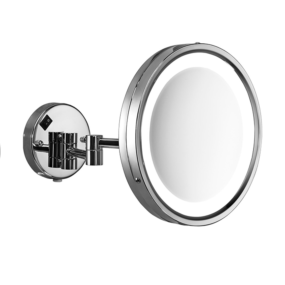 Gedy Specchio Ingranditore 5x da Muro con Luce Led Vincent Cromo
