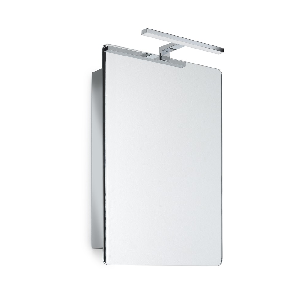 Gedy Specchio Contenitore 1 Anta 51x60 Banjo con Lampada Led Lucido