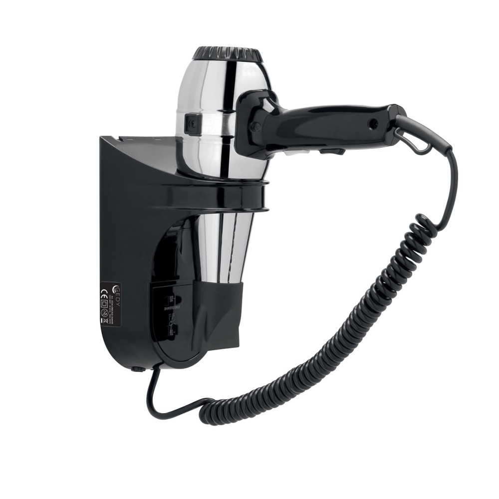 Gedy Phon 1300 W con Supporto a Parete e Presa Rasoio Grecale