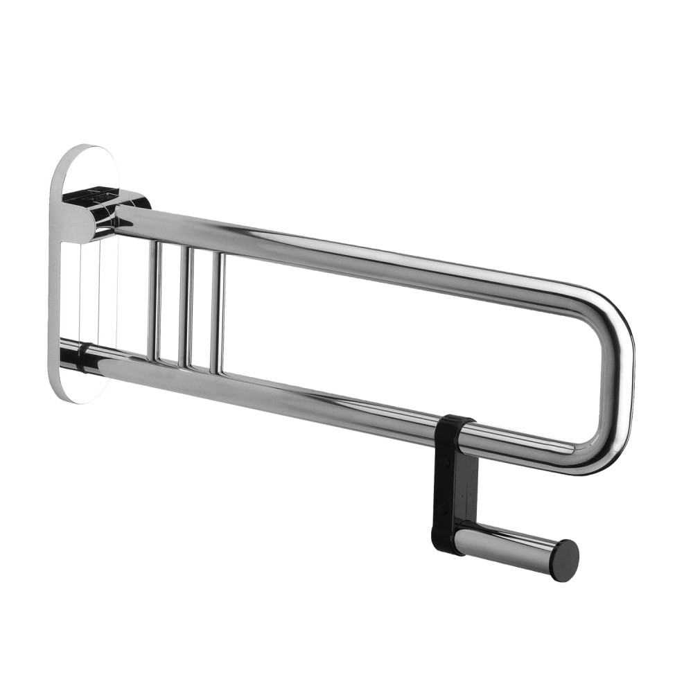 Gedy Appoggio Ribaltabile 75 cm con Portarotolo Prima Classe Cromo