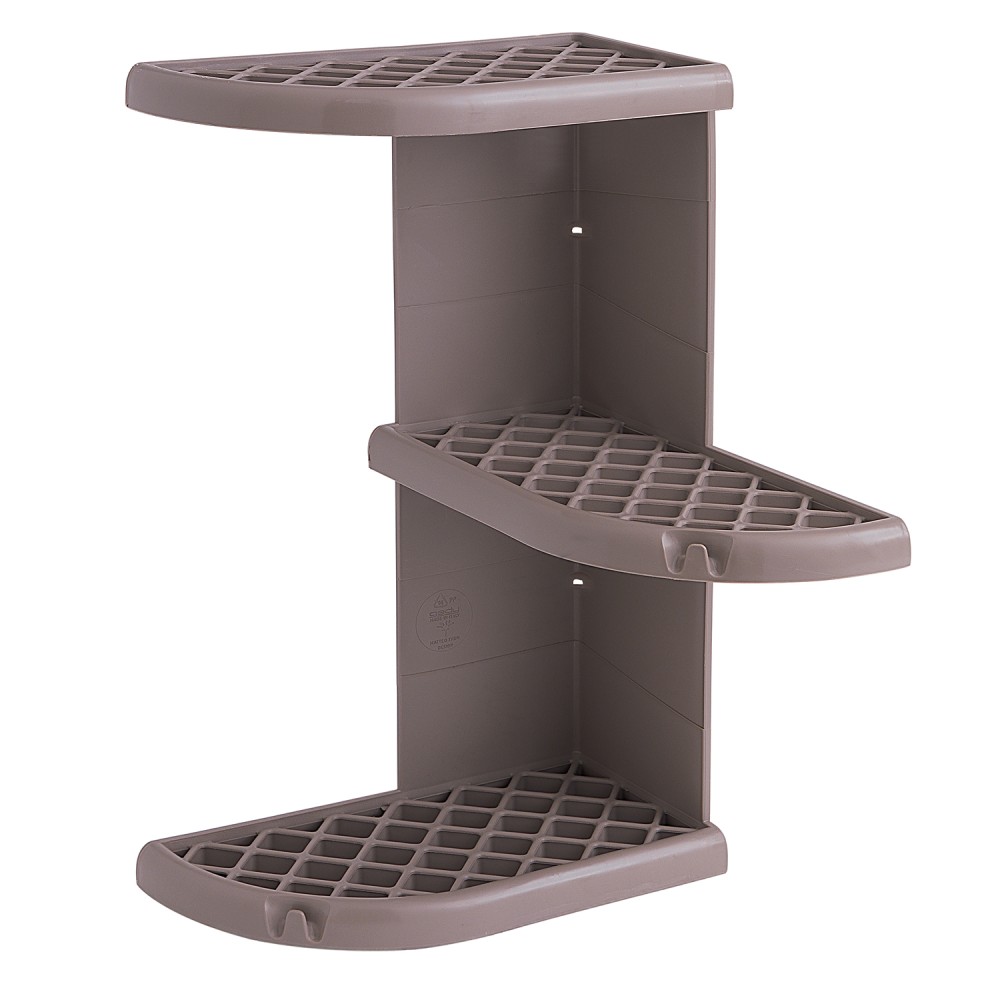 Gedy Portaoggetti Doccia Angolare Tre Ripiani Oscar Tortora