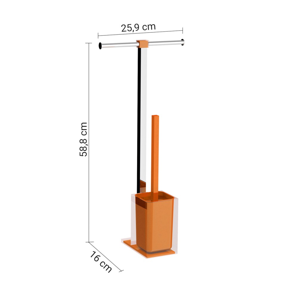 Gedy Piantana Porta Rotolo e Porta Scopino Rainbow Arancione