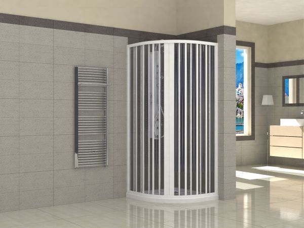 Scheda Box doccia Giove - semicircolare, 2 lati, apertura centrale (doppia anta)