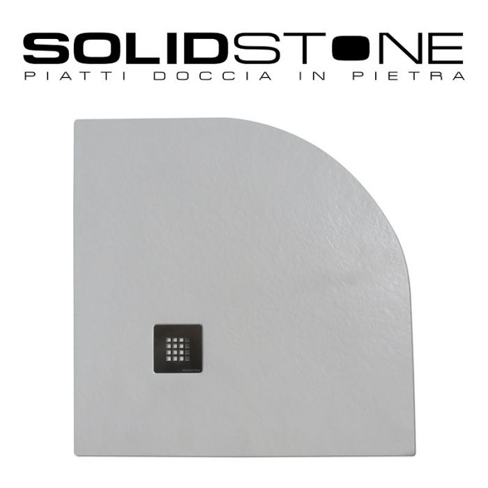 Piatto doccia Semicircolare raggio 55 in pietra SOLIDSTONE alto 2,8 cm - Bianco