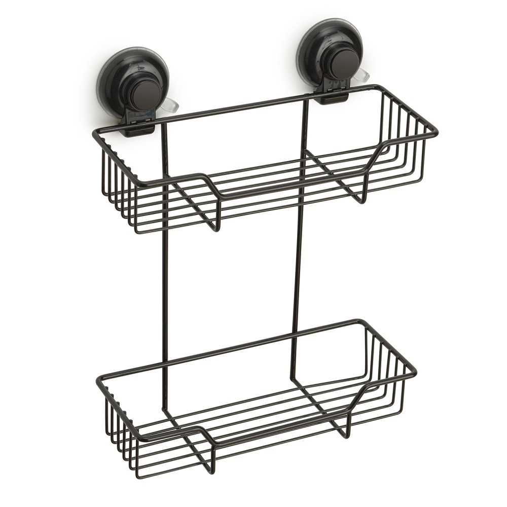 Gedy Portaoggetti Doccia Rettangolare Doppio Hot in Filo a Ventosa