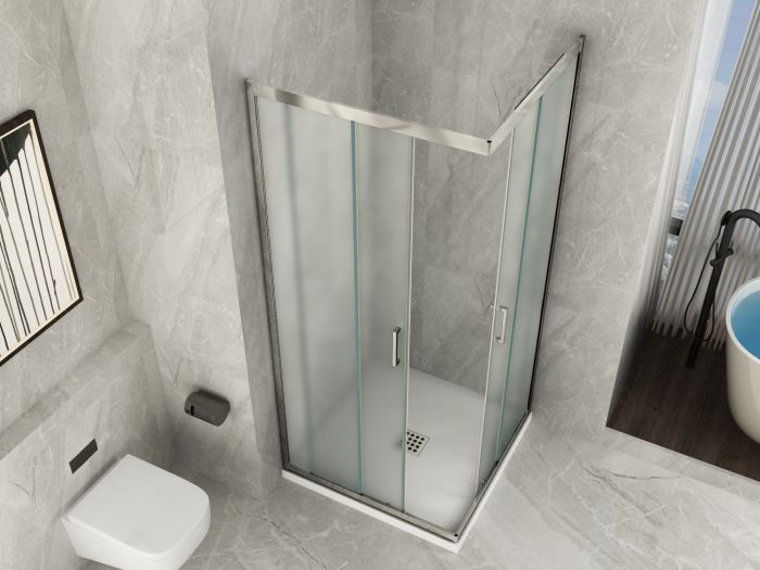 Scheda Box doccia cristallo 6 mm OPACO  apertura Angolare Scorrevole - Reversibile