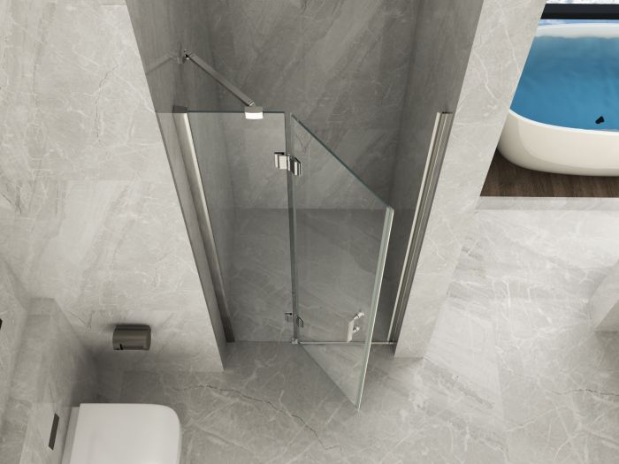 Scheda Porta doccia in cristallo 8 MM un lato apertura anta battente con cerniere inox - Reversibile