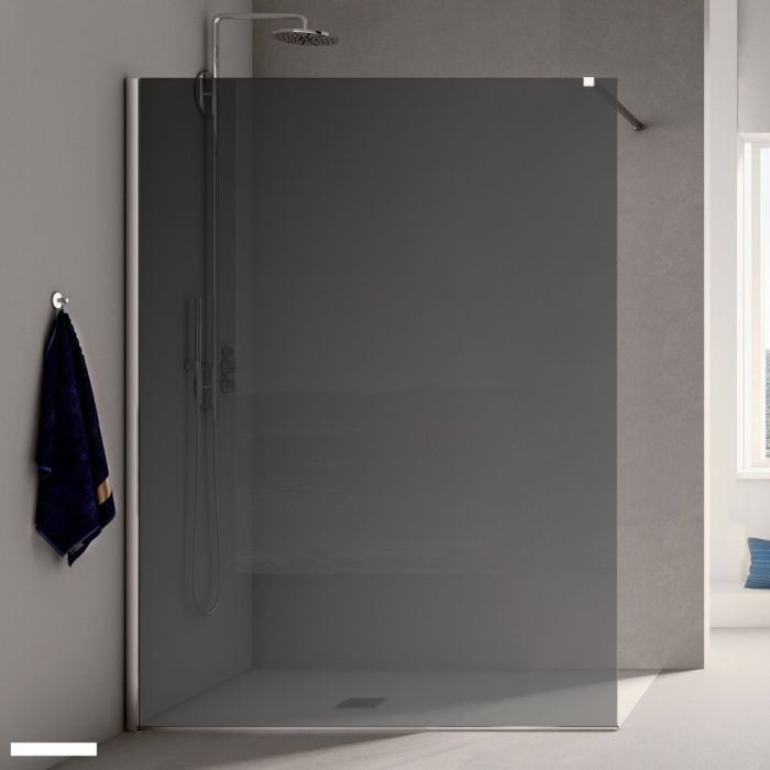 Scheda Parete doccia in cristallo 6/8 mm Walk-in vetro fumè  Made in Italy