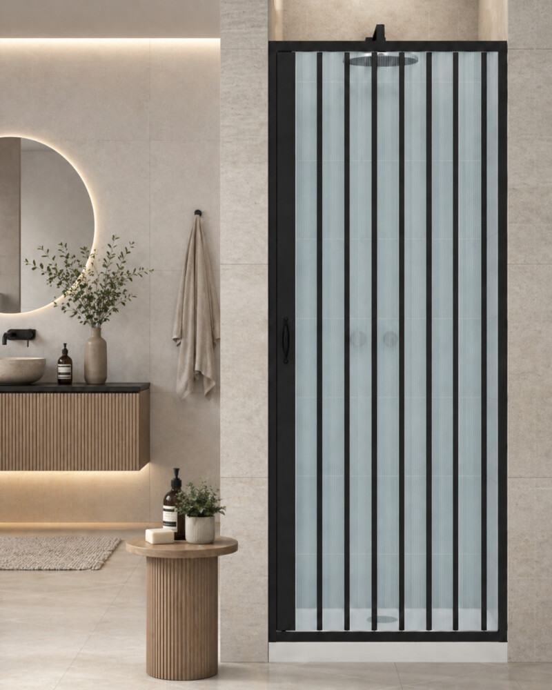 Scheda Box Porta Nicchia Doccia 1 Lato Apertura Laterale Reversibile Colore Nero